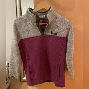 Kids L.L. Bean Heather Gray and Deep Purple Sweater